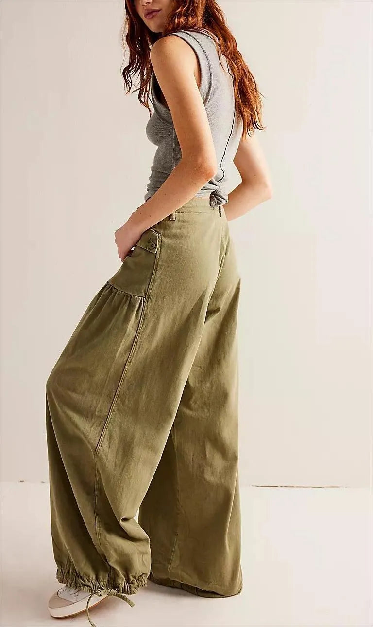 Lotus Tube Jeans, Freelady Lotus Jeans, Lotus Tube Jeans Ruffle, Womens Loose Fitting Mid High Waist Jeans