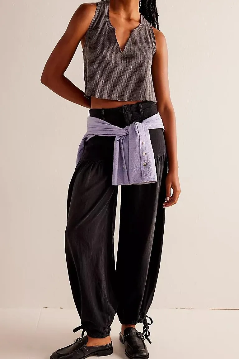 Lotus Tube Jeans, Freelady Lotus Jeans, Lotus Tube Jeans Ruffle, Womens Loose Fitting Mid High Waist Jeans