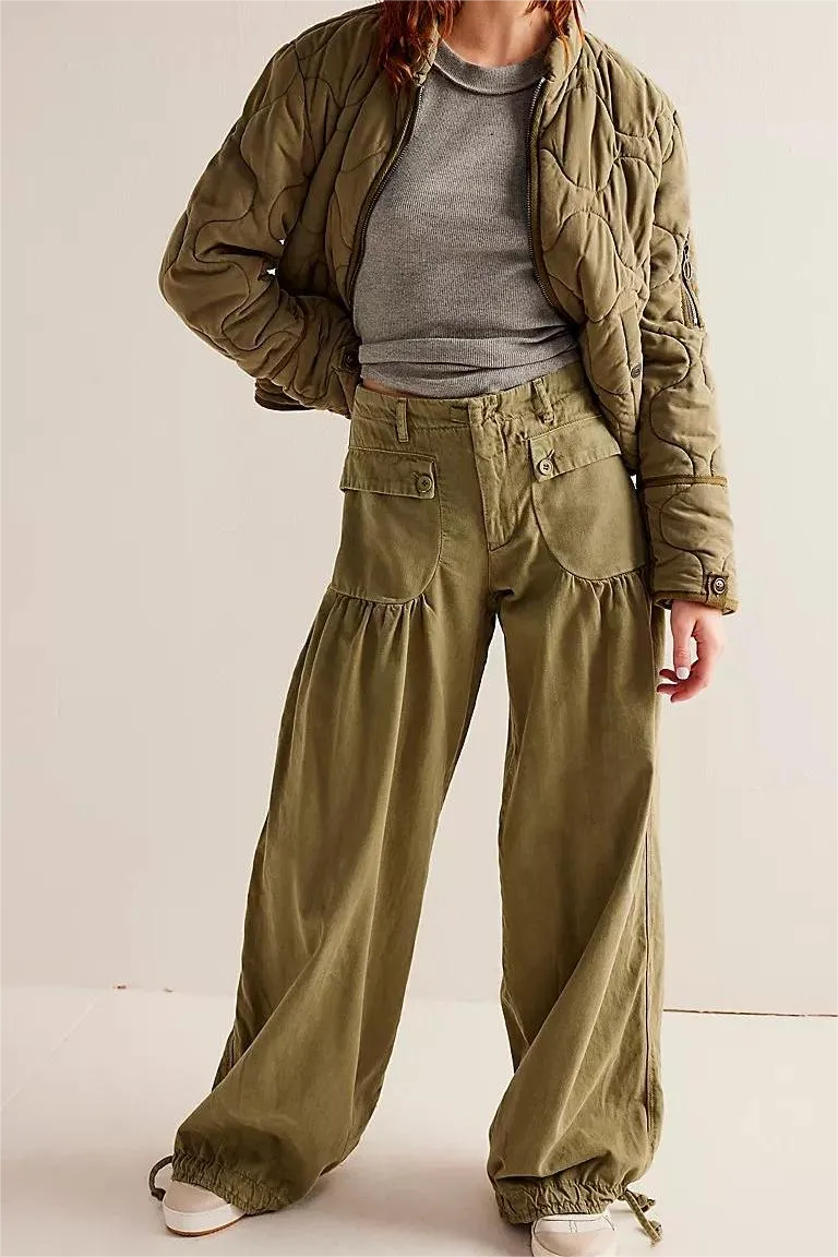 Lotus Tube Jeans, Freelady Lotus Jeans, Lotus Tube Jeans Ruffle, Womens Loose Fitting Mid High Waist Jeans