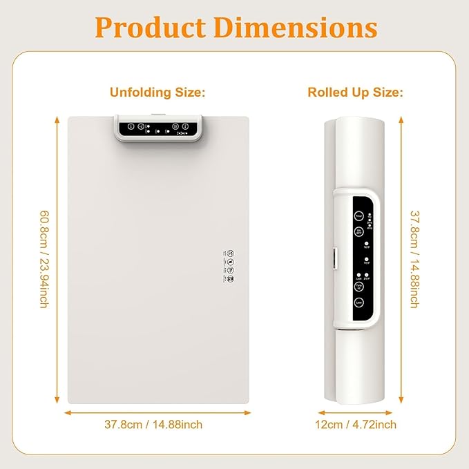Portable  and Rollable Warming Mat for Food,Electric Warming Tray Full Surface Heating,Food Warmer with Adjustable Temperature, Food Warmers for Parties|Buffets|Gatherings,Auto Shut-Off,Everyday Use