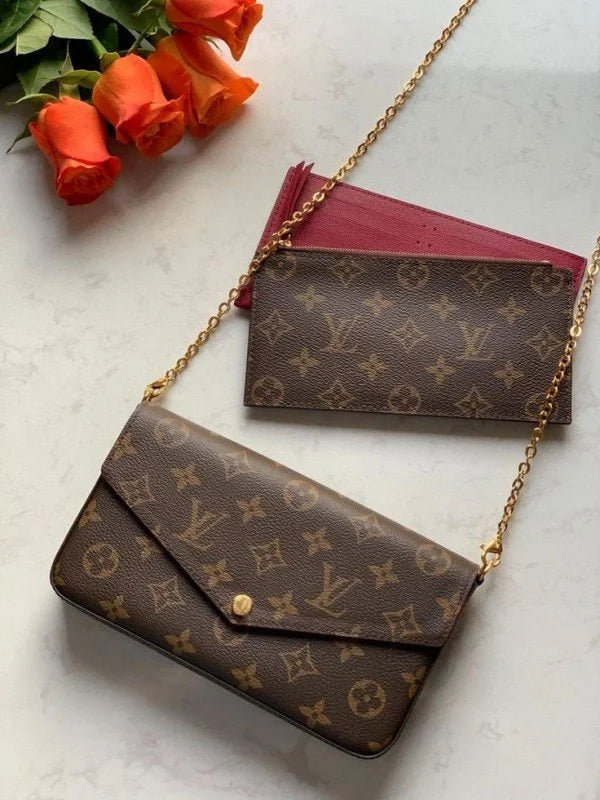 Louis Vuitton Monogram Canvas Felicie Chain Wallet
