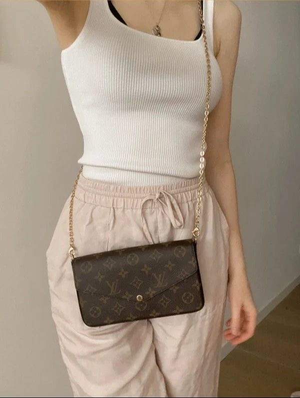 Louis Vuitton Monogram Canvas Felicie Chain Wallet