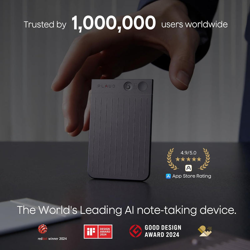 AI Voice Recorder Device/Dictaphone w/Case App Control AI Transcribe & Summarize Support 112 Languages 64GB Digital Audio Recorder for Lectures Meetings Calls