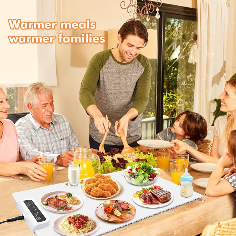 Portable  and Rollable Warming Mat for Food,Electric Warming Tray Full Surface Heating,Food Warmer with Adjustable Temperature, Food Warmers for Parties|Buffets|Gatherings,Auto Shut-Off,Everyday Use
