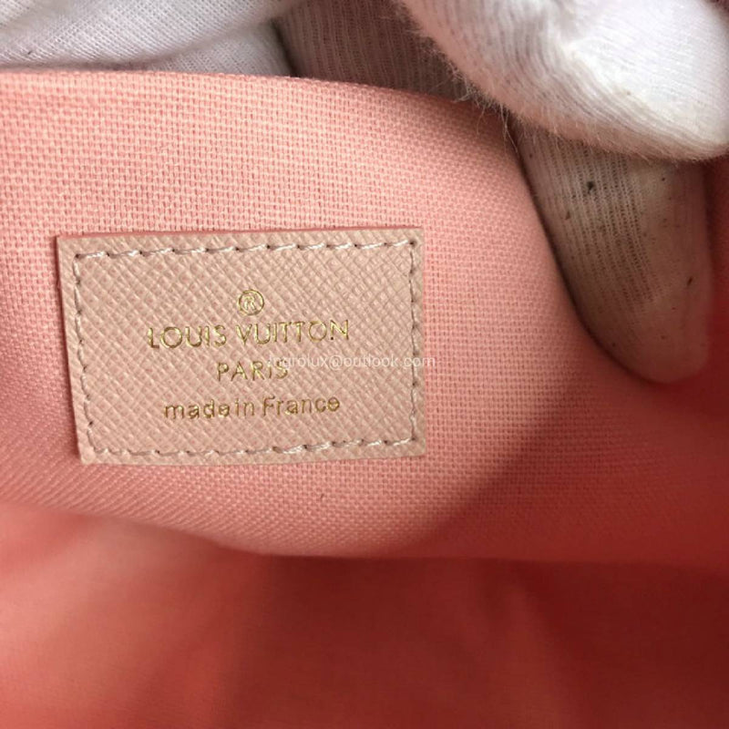 Louis Vuitton  Damier Azur Pochette Felicie Chain Wallet Rose Ballerine