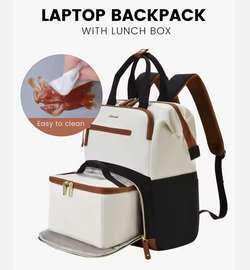 Laptop Bag with Insulated Cooler Lunch Box Women Work Lunch Cooler Backpack for Camping Picnic Daily Use
