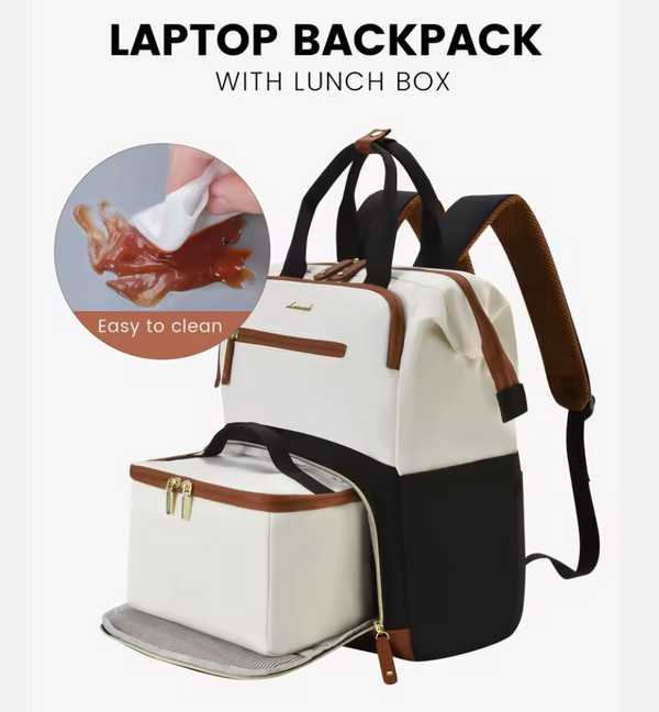 Laptop Bag with Insulated Cooler Lunch Box Women Work Lunch Cooler Backpack for Camping Picnic Daily Use