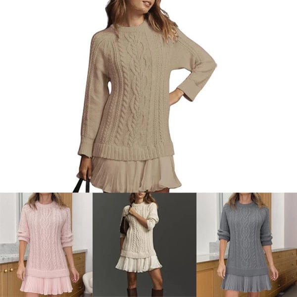 💗DERNIER JOUR -50 % DE RÉDUCTION💗Mini-robe en maille torsadée pour femmes