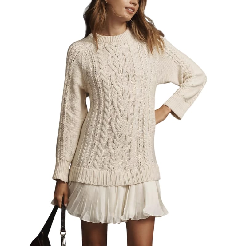 💗DERNIER JOUR -50 % DE RÉDUCTION💗Mini-robe en maille torsadée pour femmes