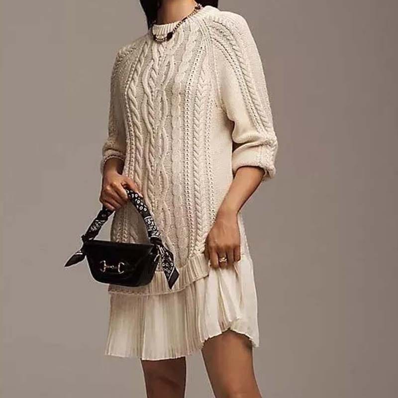 💗DERNIER JOUR -50 % DE RÉDUCTION💗Mini-robe en maille torsadée pour femmes