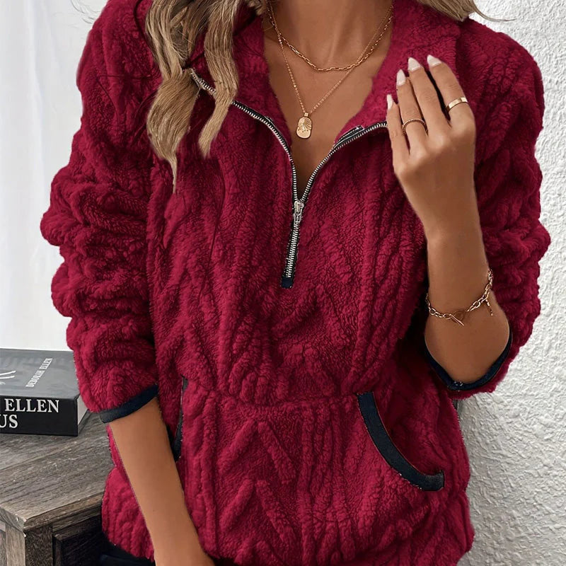 ✨HOT SALE 50% OFF ✨2025 🍂 Women's Hood Neck Half Zip Collared Sweatshirt